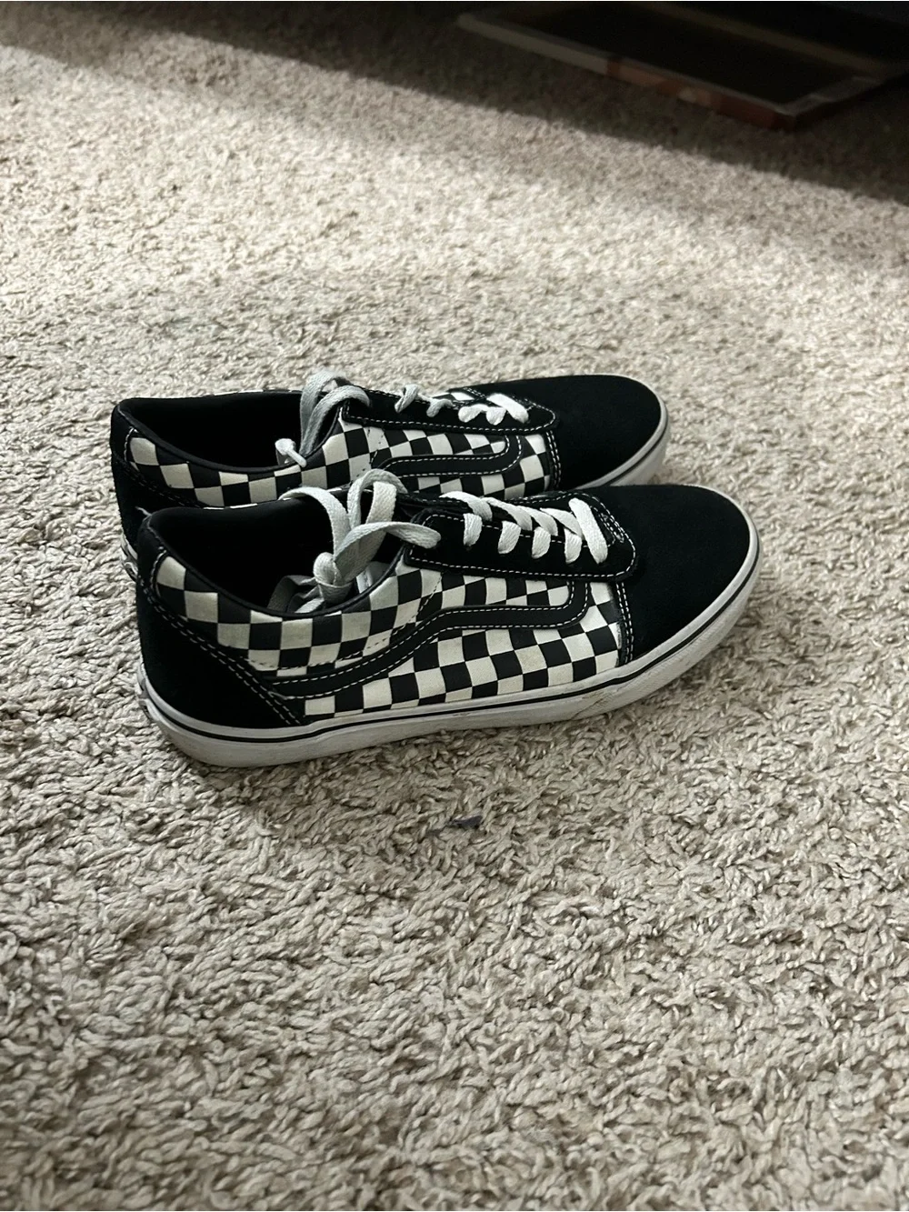 Vans Checkerboard Canvas Lace-Up Sneakers - Black & White